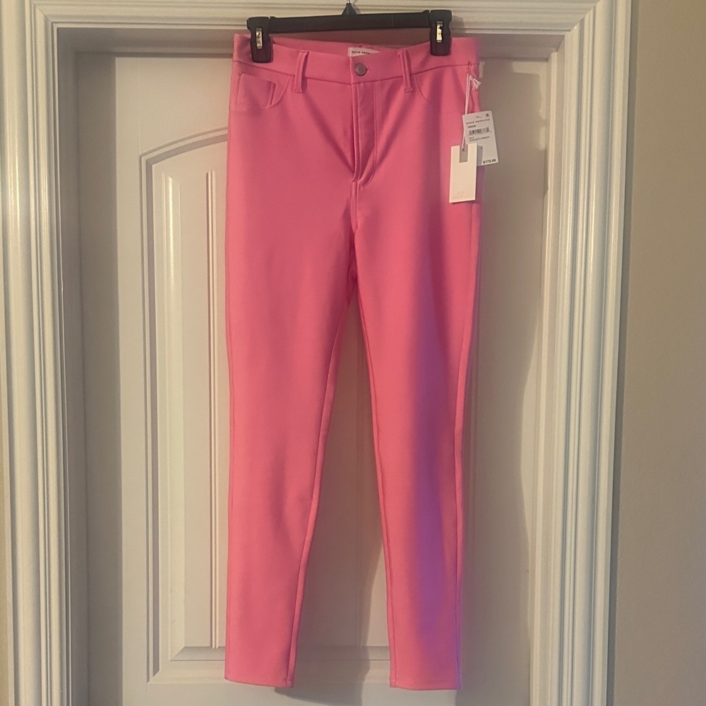 Good American Pink Ankle Cropped Pants